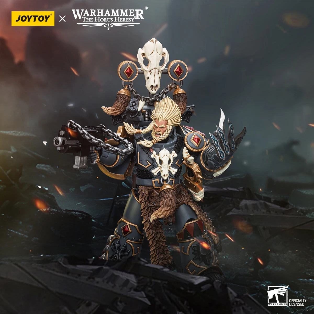 JOYTOY Warhammer 40k 1/18 Action Figures Anime 13.5cm Space Wolves Geigor Fell-Hand Collection Model Toys Shopifynow