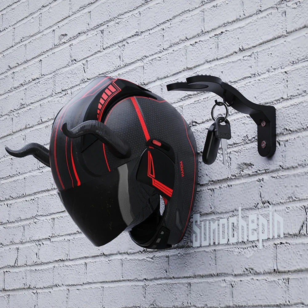 Kitchen Cabinet Shelf Wall Mount Hooks Motorcycle Helmet Hook Racks Helmet Display Hanger Stand Wall-Mounted Storage Holder - Shopifynow