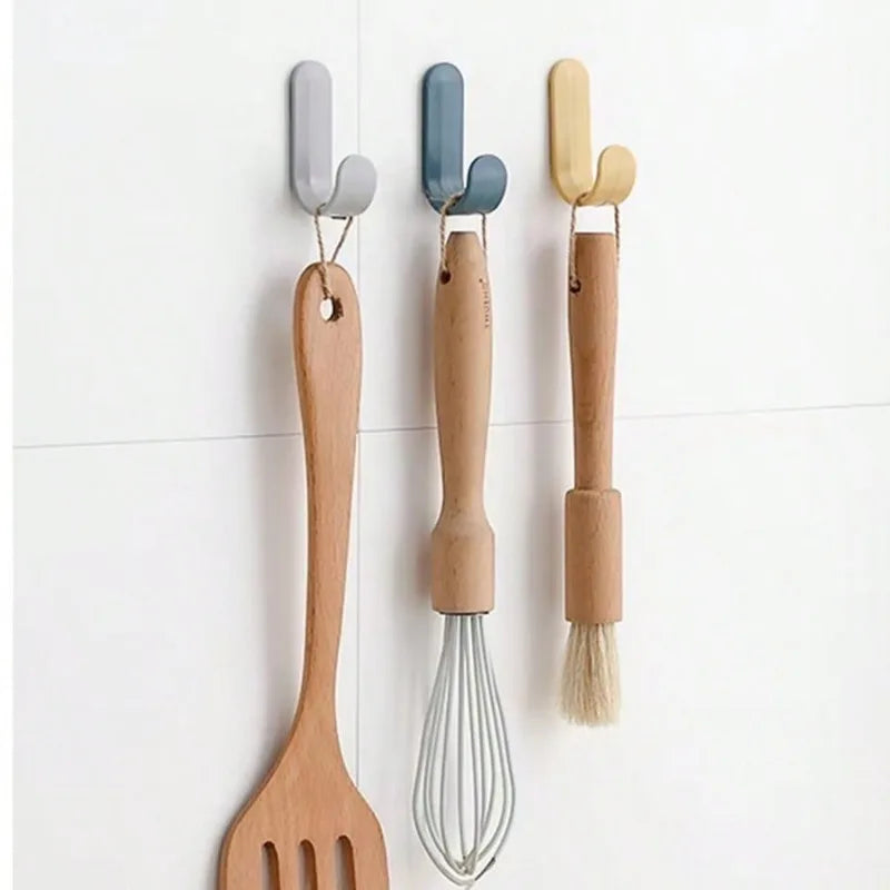 6PCS Multi-Use Wall Hooks, Self-Adhesive Hooks for Hanging Sundries, Keys, Clothes, Perfect for Kitchen & Bathroom Shopifynow