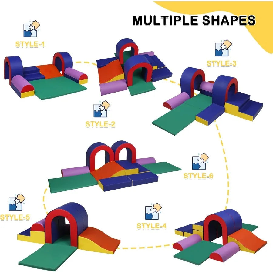 10 Piece Foam Climbing Blocks Soft Climbing Toys for Toddlers Lightweight Baby Climbing Gym Indoor Baby Activity Play Set for C Shopifynow