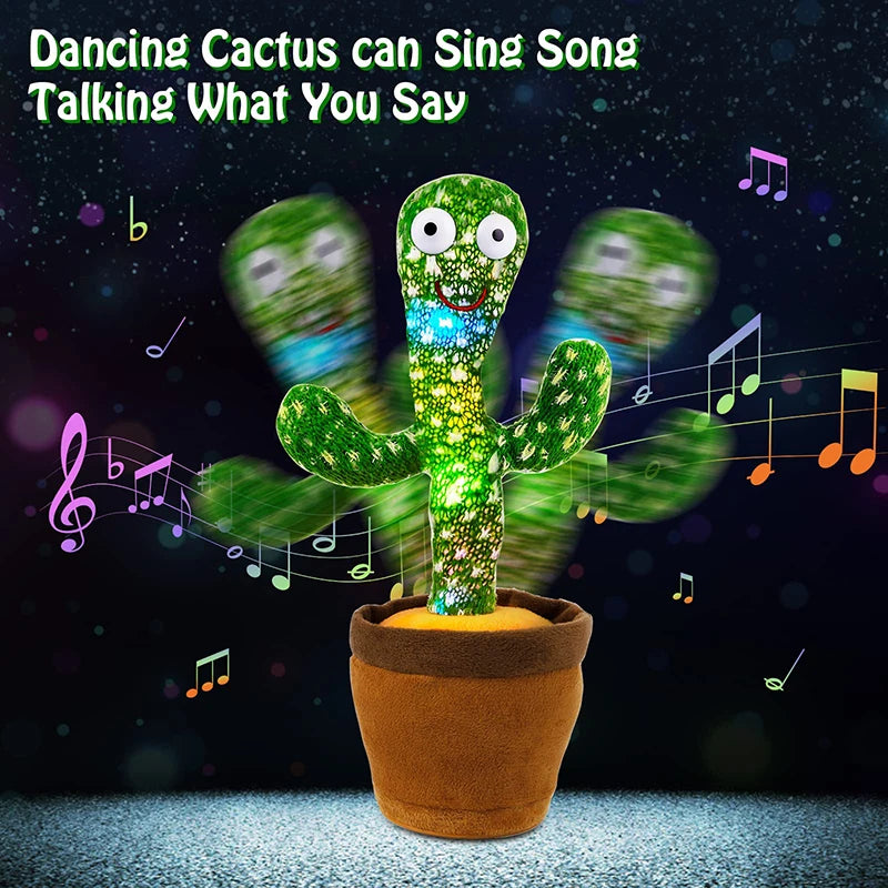 Kids Dancing Talking Cactus Toys Interactive Talking Sunny Cactus Electronic Plush Toy Home Decoration for Children Xmas Gifts - Shopifynow