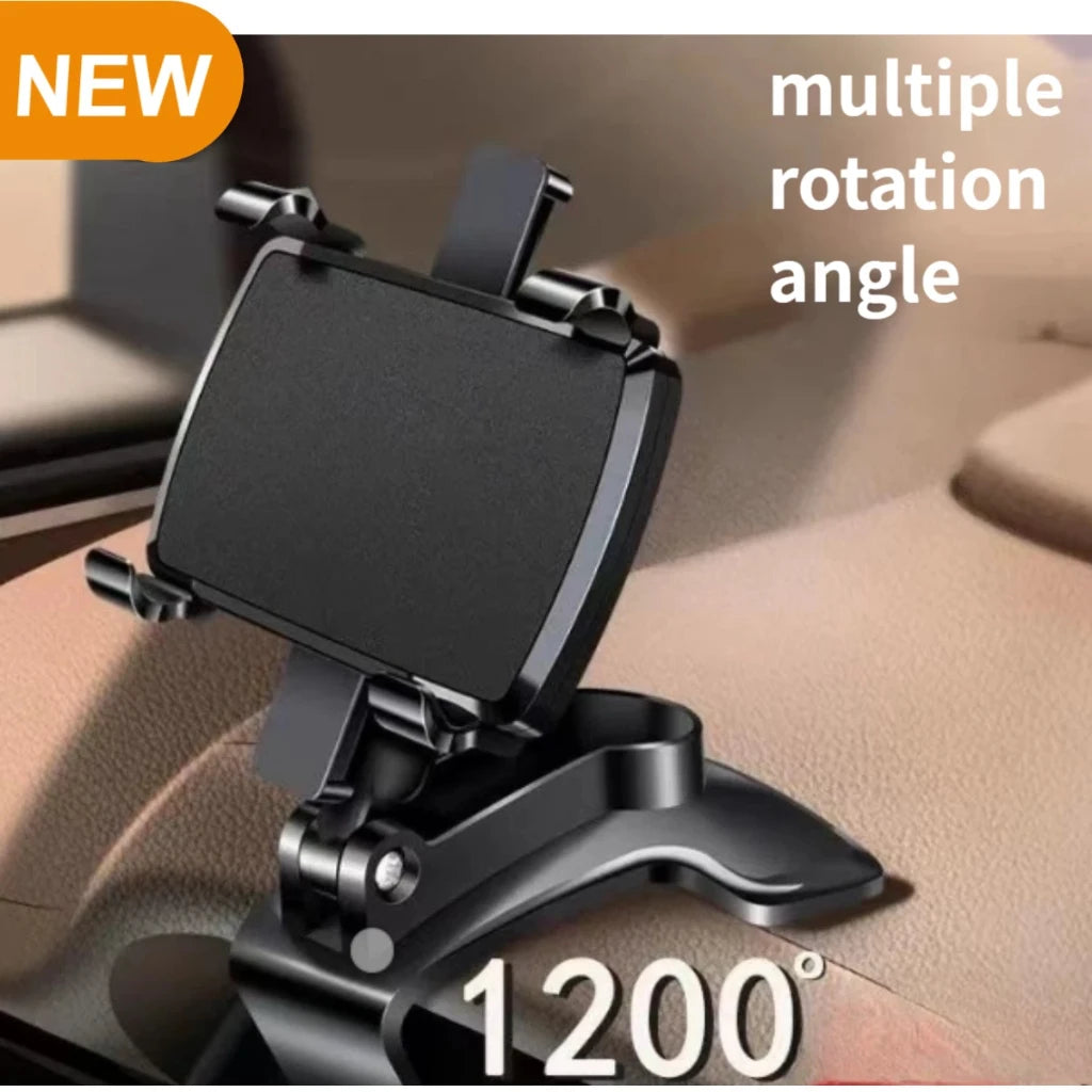 Universal Car Phone Holder Foldable Dashboard Adjustable Spring Clip Cell Phone Bracket 360 Degree Rotating Smartphone Stands Shopifynow