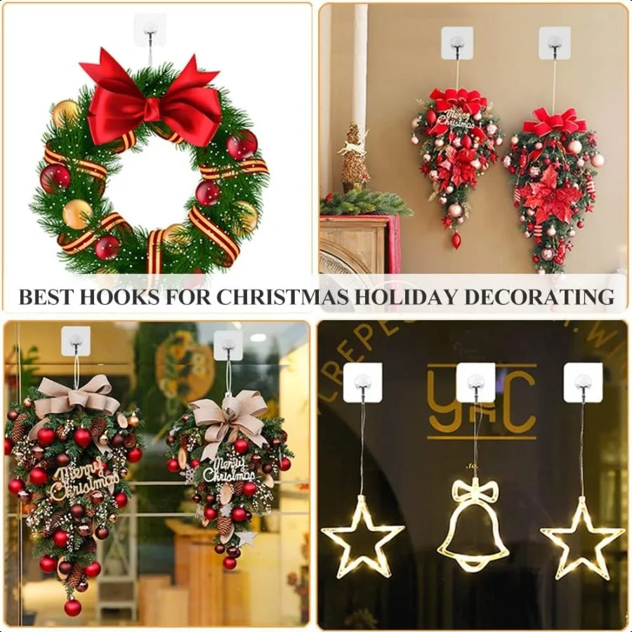 Adhesive Hooks Heavy Duty Wall Sticky Hooks for Hanging Wall Hangers Without Nails 15lb Max 180 Degree Rotating Seamless Stick