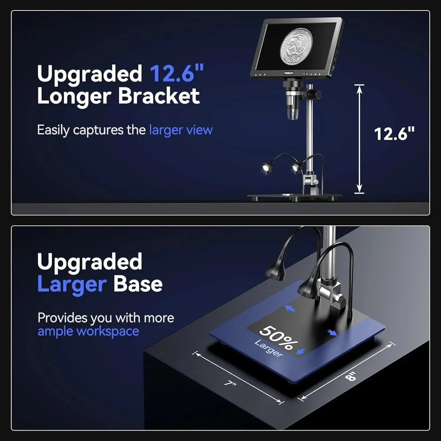 DM9 Max 10.1" HD IPS HDMI Digital Microscope 1500X 20MP Coin Microscope for Error Coins LCD Soldering Magnifier for Adult Shopifynow