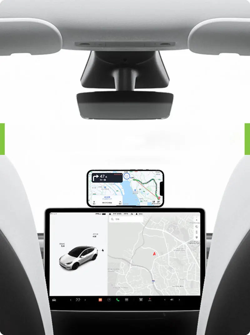 Invisible Foldaway Car Phone Mount Holder 15W Magnetic Magsafe Macsafe Wireless Charger for Tesla Model 3 Y X S BYD Atto 3