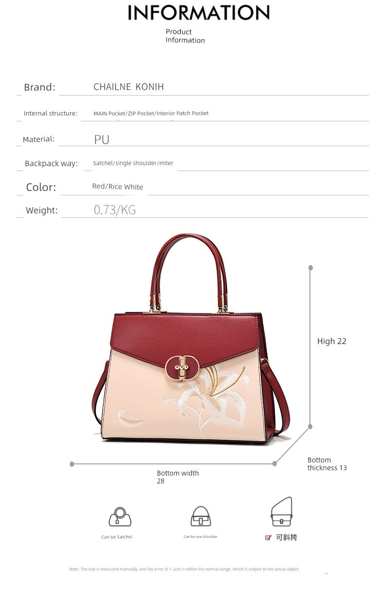 Chinese Style Mother Bag Wedding Bag Female Fancy Middle-Aged Red Wedding Bag Elegant Mother-in-Law Wedding Handbag Shopifynow