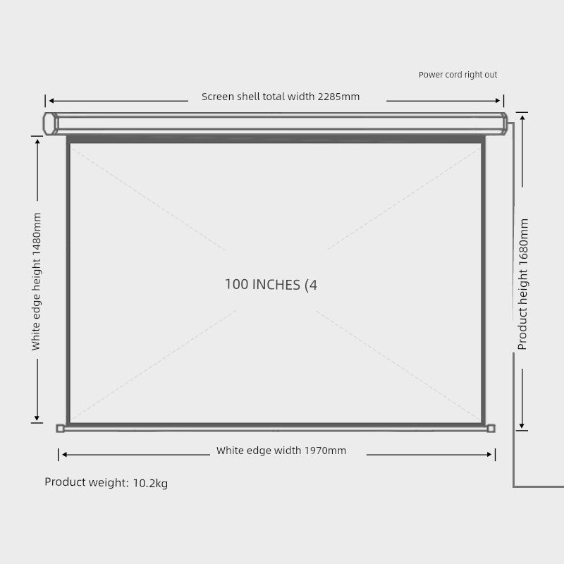 Deli Hanging Projection Screen Curtain Electric Remote Control 100-Inch 4:3 Projection Curtain Office For Home Projector Curtain 120-Inch 16:10 Tripod Screen Wall Screen 84-Inch Shopifynow