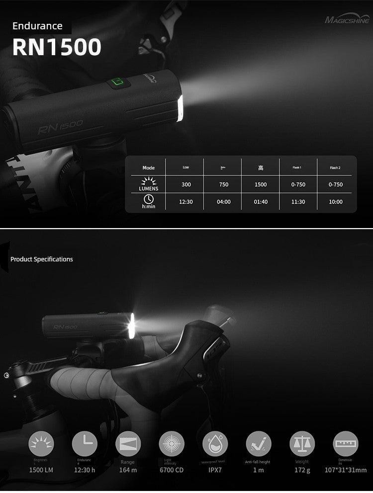 Majixuan Bicycle Headlight Mountain Highway Vehicle Night Riding Waterproof Strong Light Lighting Lifting Hanging Flashlight Rn1500 Shopifynow