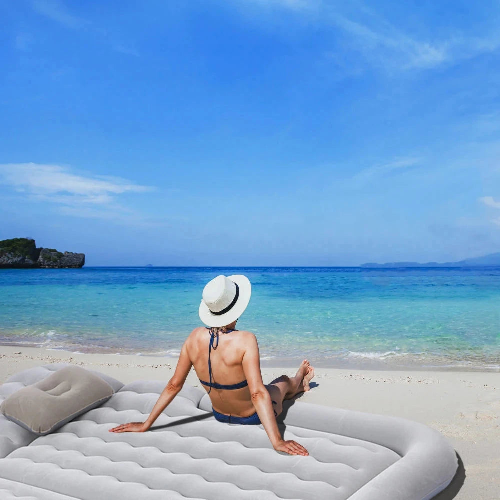 Auto Accessories Car Inflatable Bed PVC Flocking Soft Sleeping Rest Cushion Car Travel Bed for Traveling Car Family Outdoor Shopifynow