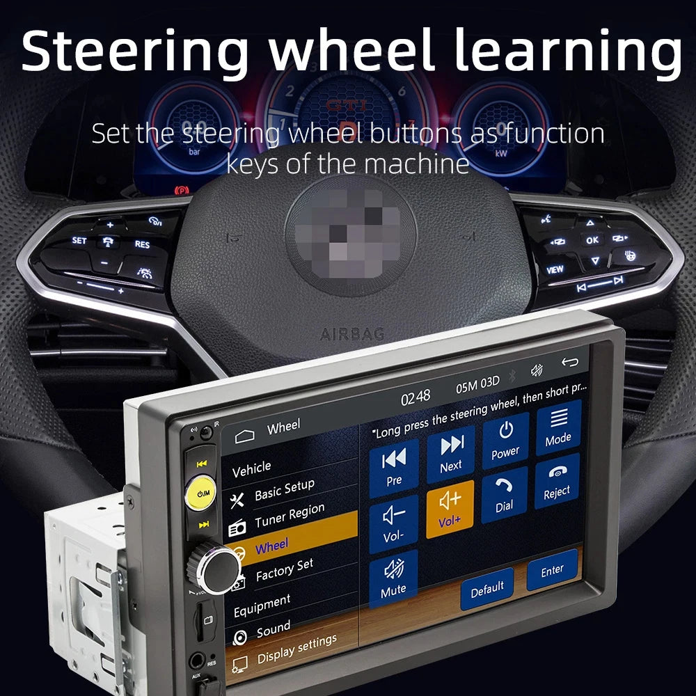 7inch Quality Single 1Din Touch Screen Car Stereo Radio With Handle Remote Control Camera For Apple/Android CarPlay Bluetooth Shopifynow