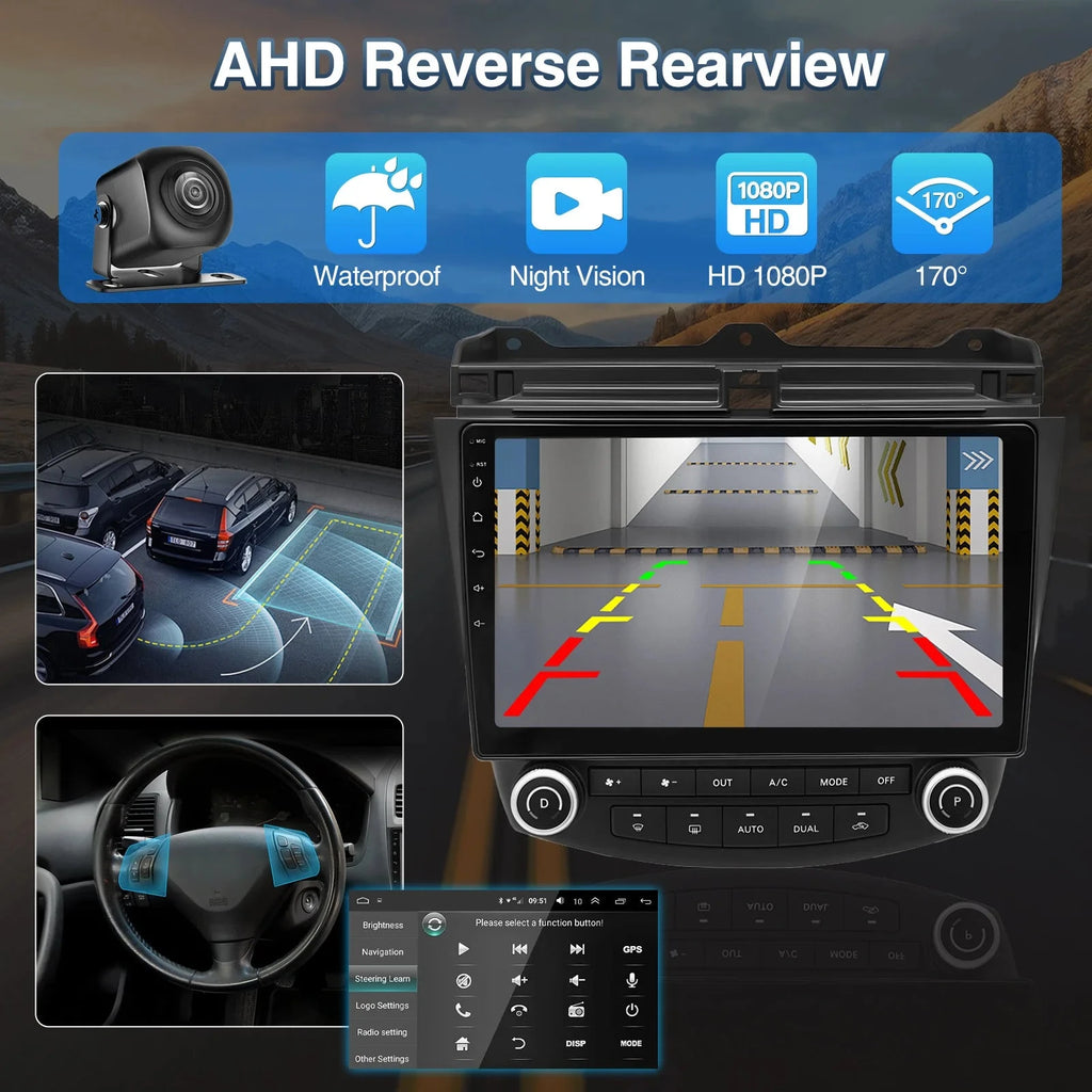 10.1 Inch Android13 Wireless Car Carplay Android Navigation Reversing Camera All-in-one 2+32G CarPlay GPS For Honda Accord 03-07 Shopifynow