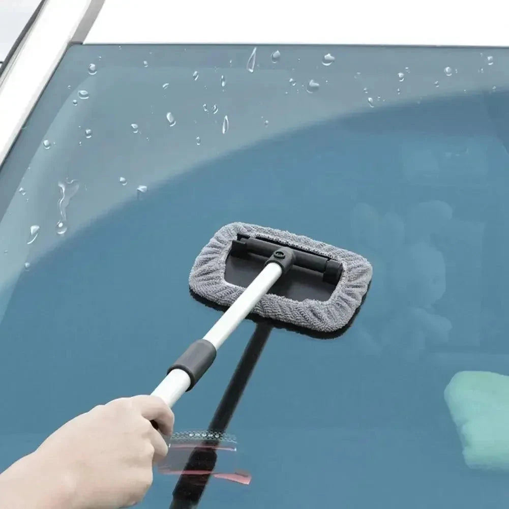 Car Window Cleaner Brush Windshield Cleaner Microfiber Cloth Cleaning Tool with Handle Interior Exterior Auto Glass Wiper Shopifynow