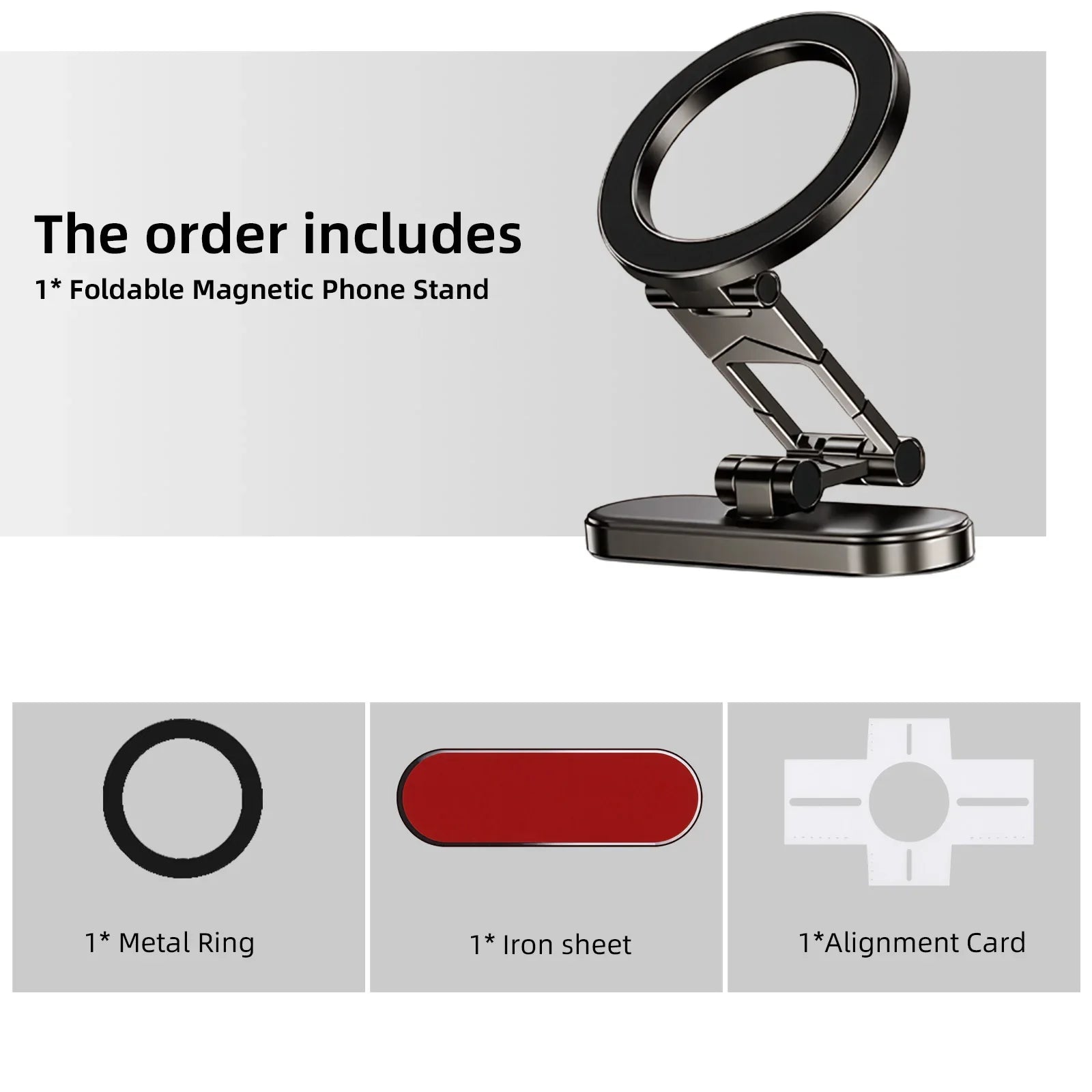 Dual Side Magnetic Car Phone Holder for Magsafe Car Dashboard Mount 360° Rotation Phone Holder for iPhone 17 16 15 Android