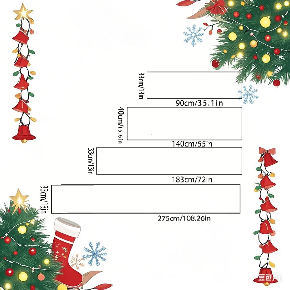 Christmas Table Runner with Santa Claus, Snowflake & Reindeer Pattern, Multiple Sizes, for Christmas Home Decoration and Gifts Shopifynow