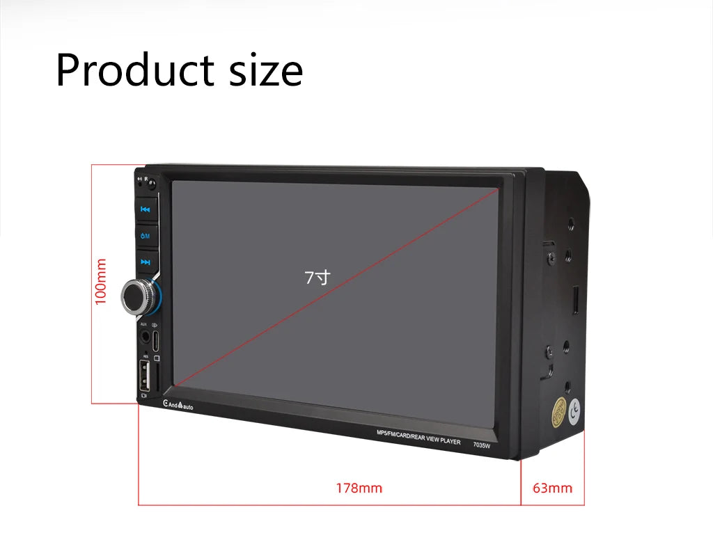 ESSGOO 7 Inch Car Radio 2 Din Carplay Android Auto Universal Car Multimedia Player Autoradio DSP HD Touch Screen FM Bluetooth - Shopifynow