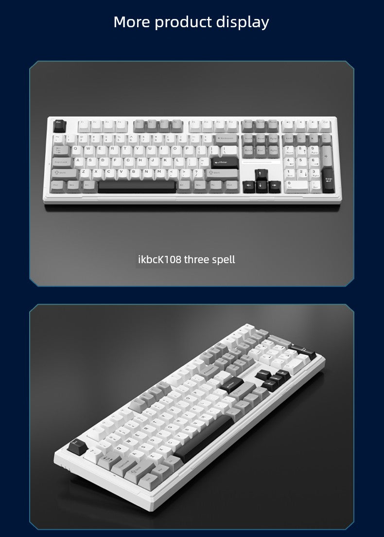 Ikbc Mechanical Keyboard K108 Wireless Bluetooth Office Girl Keyboard Three-Mode RGB E-Sports Games Keyboard Boys Shopifynow