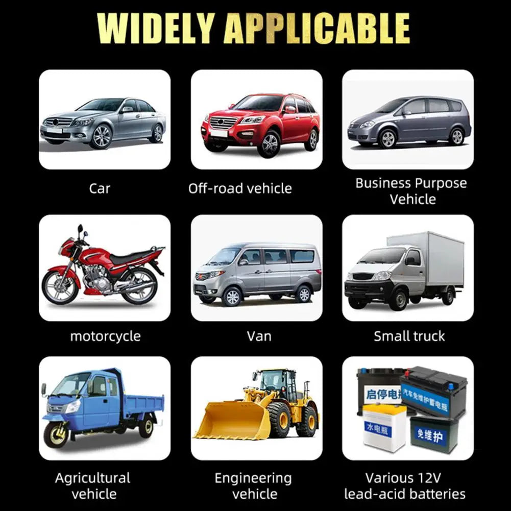 Car Battery Charger 12V Intelligent Pulse Repair LCD Display Car Battery Motorcycle Battery Charging Battery Repair Charger Shopifynow