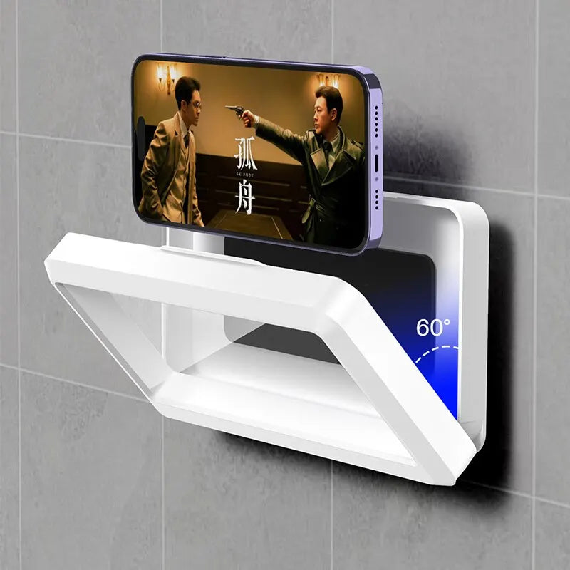 Bathroom Waterproof Phone Holder Home Wall Phone Case Stand Box Self-adhesive Touch Screen Phone Bracket Shower Sealing Storage Shopifynow