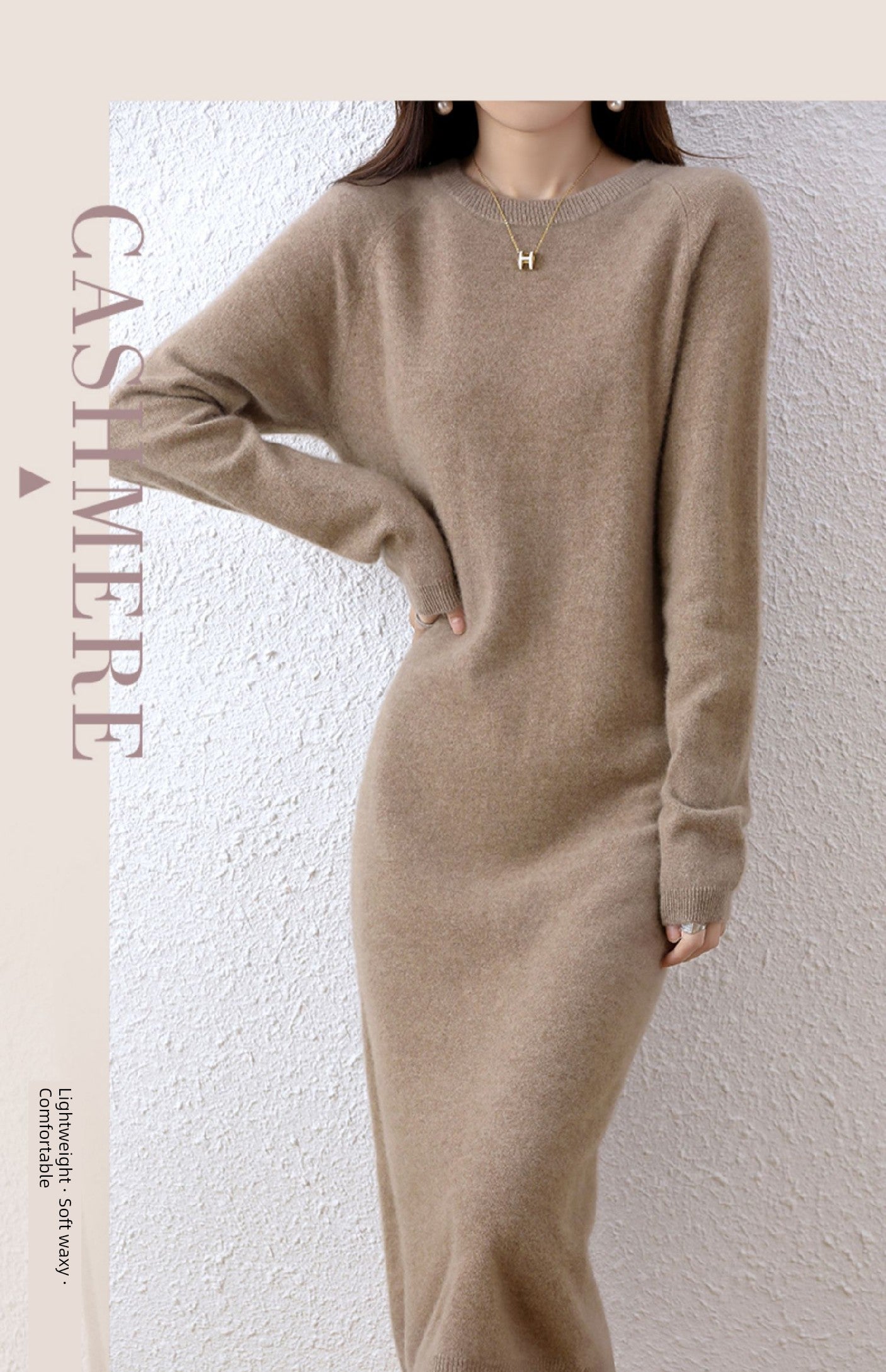 Erdos Mid-Length Sweater Skirt Cashmere Sweater Shopifynow