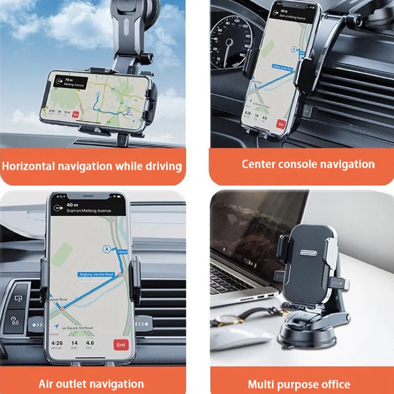 Car Phone Holder – Nano Flexible Silicone, 360° Rotation, Doesn't Block Screen, Compatible with iPhone Series for iPhone 17 Shopifynow