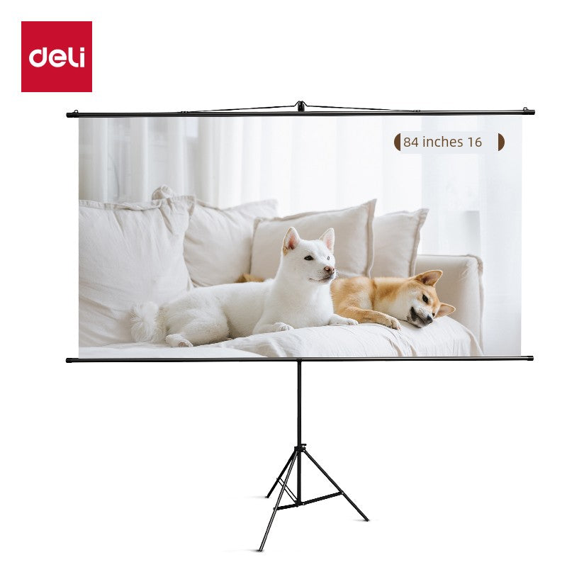 Deli Hanging Projection Screen Curtain Electric Remote Control 100-Inch 4:3 Projection Curtain Office For Home Projector Curtain 120-Inch 16:10 Tripod Screen Wall Screen 84-Inch Shopifynow