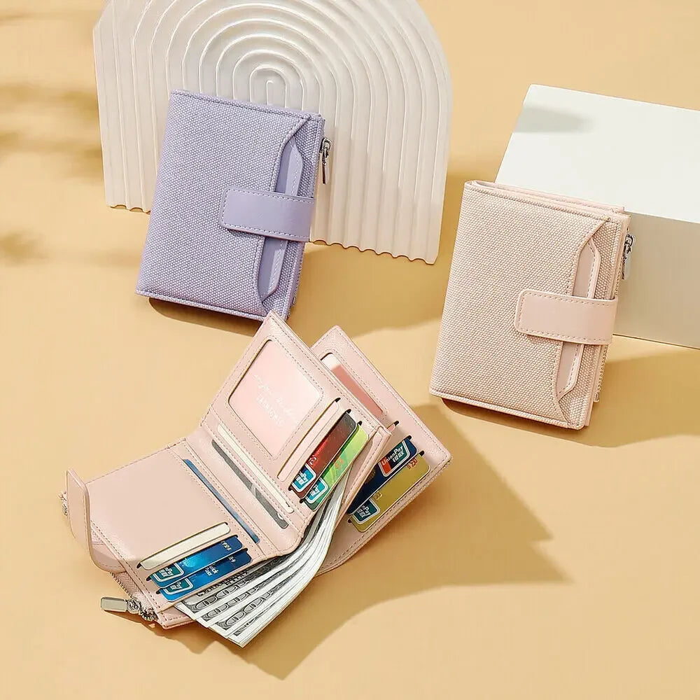 Fashion Women's Wallet PU Leather Bifold Multi-Cards Slots Anti-theft Credit Cards Holder Short Purse Coin Pocket Handbag Gift Shopifynow