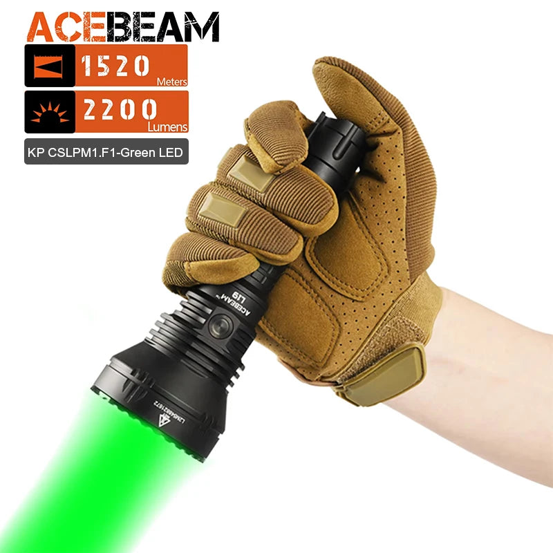 ACEBEAM L19 2.0 Hunting Flashlight 2200 Lumens 1184 Yards Long-Rang Rechargeable Flashlight for Night Hunting - Shopifynow
