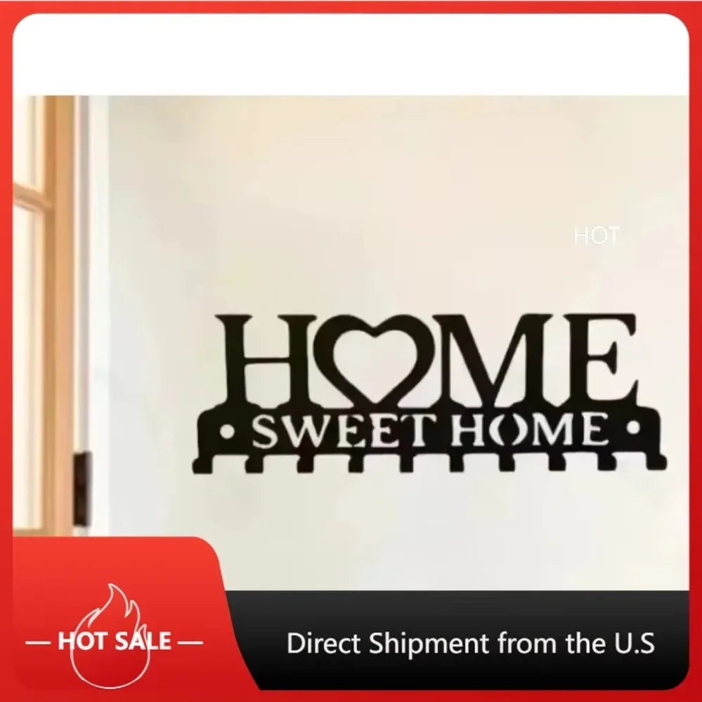 "Sweet Home" KeyCove Wall-Mounted Key Hook – Modern Front Door Organizer for Quick-Install Key Storage Shopifynow