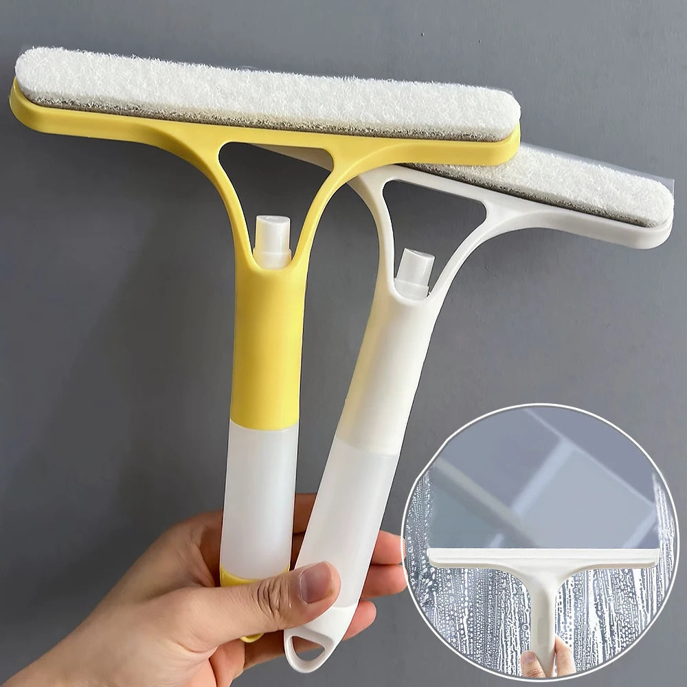 3 in 1 Window Cleaning Squeegee Multi Function Glass Mirror Wiper with Spray Bottle Microfiber Scrub Household Car Cleaner Tools Shopifynow