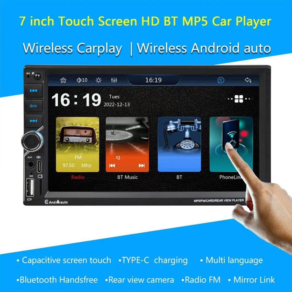 ESSGOO 7 Inch Car Radio 2 Din Carplay Android Auto Universal Car Multimedia Player Autoradio DSP HD Touch Screen FM Bluetooth - Shopifynow
