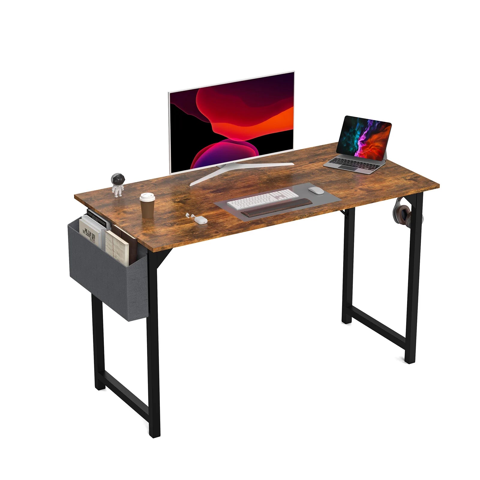 JHK Computer Desk Writing Study Office Gaming Table Modern Simple Style Compact with Side Bag Headphone Hook Easy Assembly Shopifynow