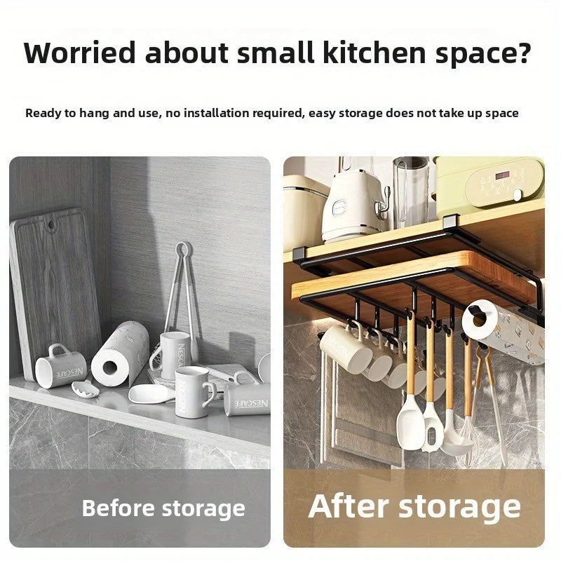 Kitchen Hanging Organizer with Hooks for Hanging Pots and Pans Tidy and Convenient, Kitchen Paper Towel Holder, Pot Lid Holder Shopifynow