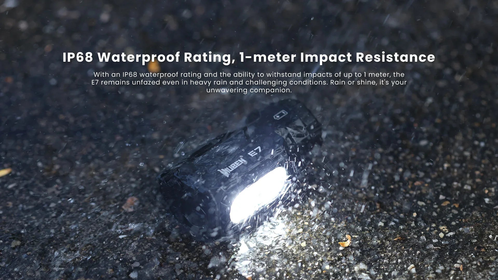 2024 WUBEN E7 1800 Lumen Rechargeable Mini Flashlight 6 Modes EDC Flashlight Torch Typ-C Rechargeable LED IPX8 Pocket Flashlight Shopifynow