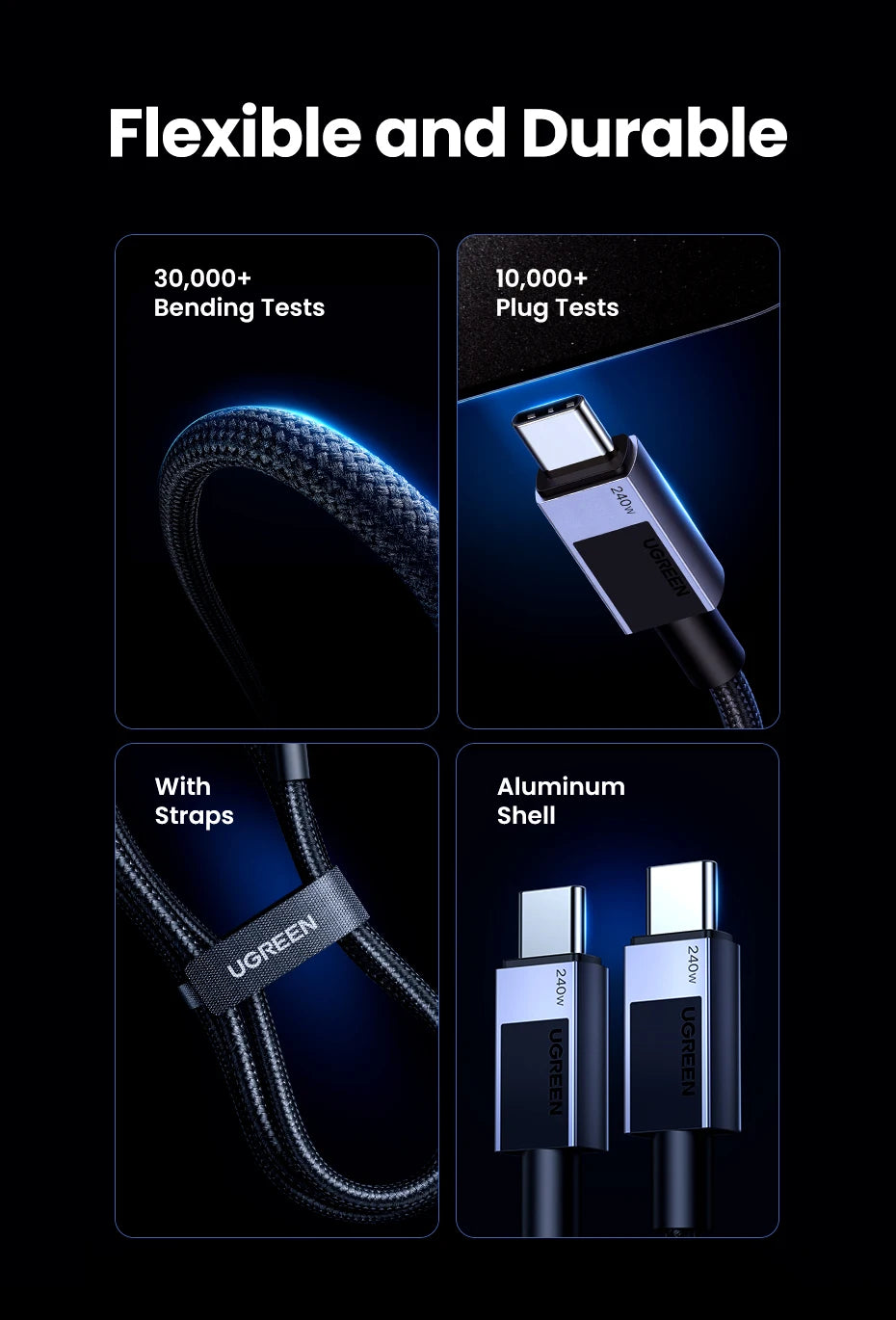 UGREEN PD 240W USB C to USB C Cable PD3.1 Fast Charge for MacBook Laptop iPhone 17 16 iPad Samsung S25 S24 5A PD Charging Cable - Shopifynow