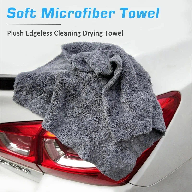 3/5/10pcs Car Wash Microfiber Towel Cleaning Drying Car Polishing Cloth Soft Edgeless Car Detailing Waxing Towel 40X40CM 350GSM Shopifynow