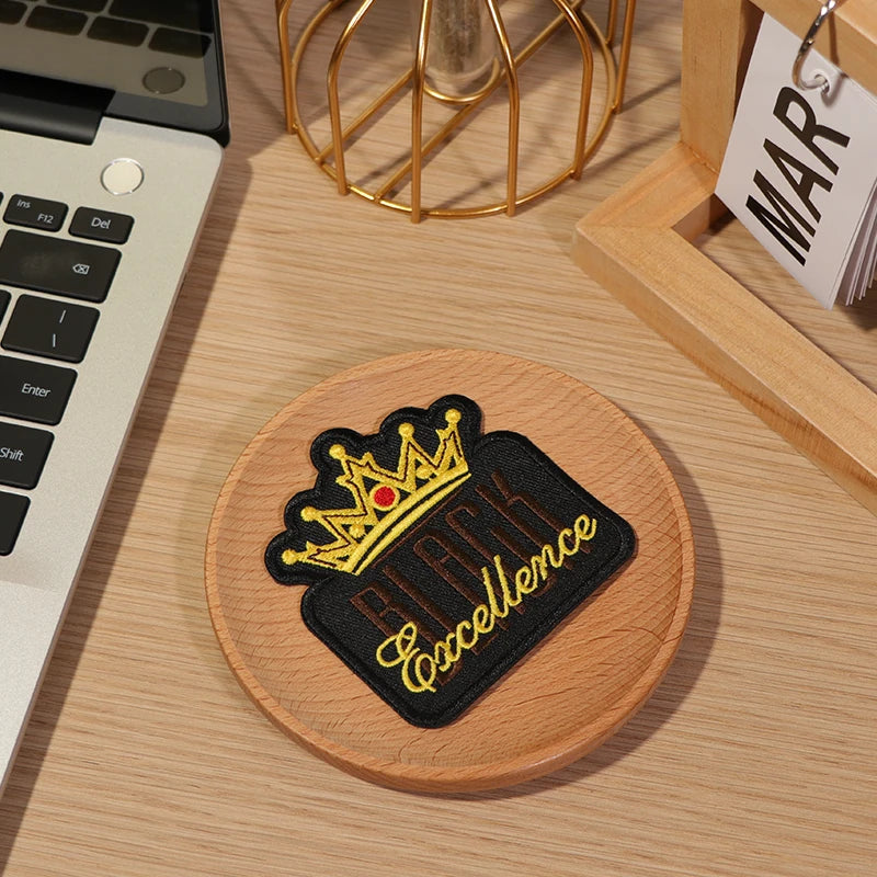 5Pcs Embroidered Black Crown Patches, Ironing Women's Embroider Badges Appliques, Used for Girls' Hat Decoration DIY Decorations for Clothes, Jackets, Pants Shopifynow