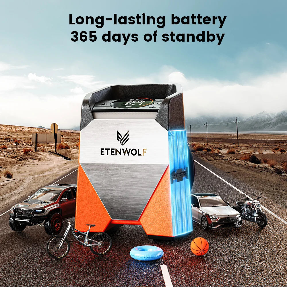 ETENWOLF ZEPHYR S3C Portable Air Compressor 100% Duty Cycle Car Tire Inflator 7800mAh for Cars, Motorcycles, Bicycles Balls