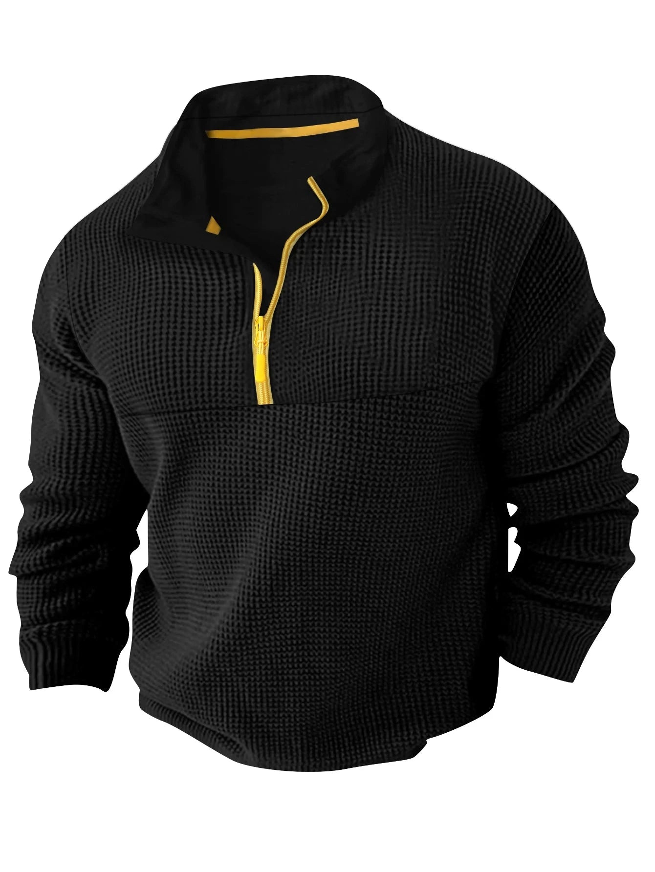 Spring Autumn New Men's T-shirt Classic Long Sleeve Polo Shirt Top Casual Fashion Color Matching Zipper High Quality T-shirt Shopifynow