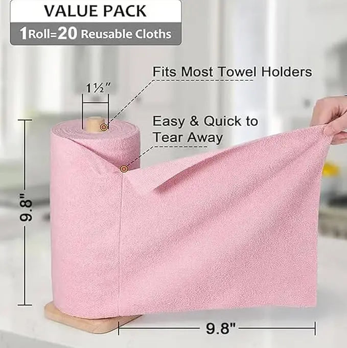20 pcs microfiber household kitchen towels, reusable cleaning cloths, dishcloths, multi-functional towel substitutes