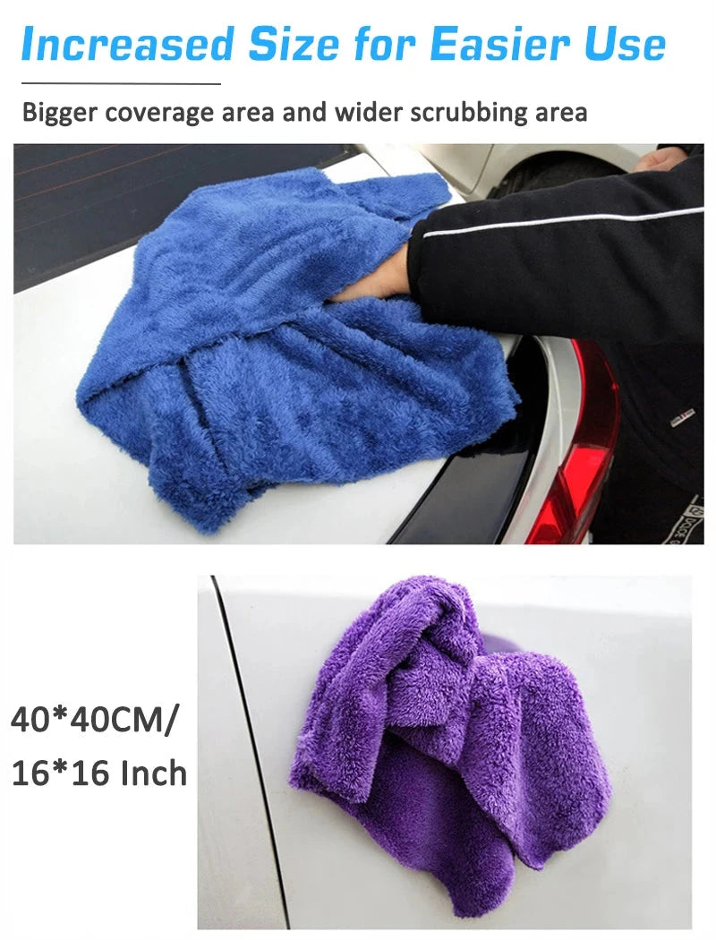 3/5/10pcs Car Wash Microfiber Towel Cleaning Drying Car Polishing Cloth Soft Edgeless Car Detailing Waxing Towel 40X40CM 350GSM Shopifynow
