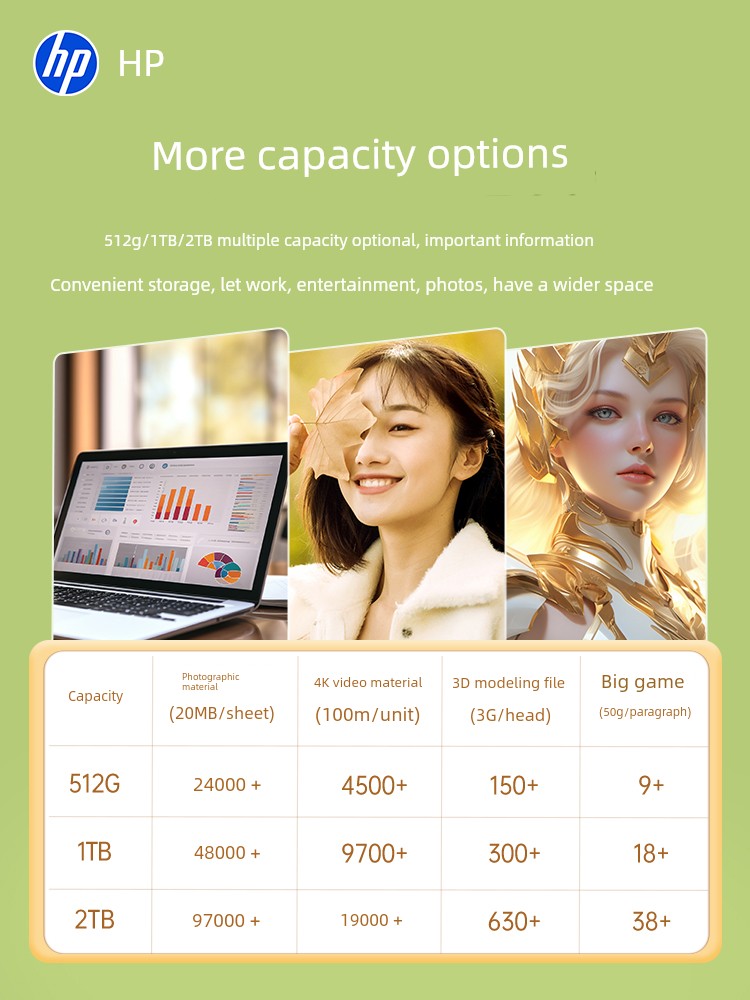 HP 1TB Large Capacity Computer Dual Purpose Movable Hard Disk Shopifynow