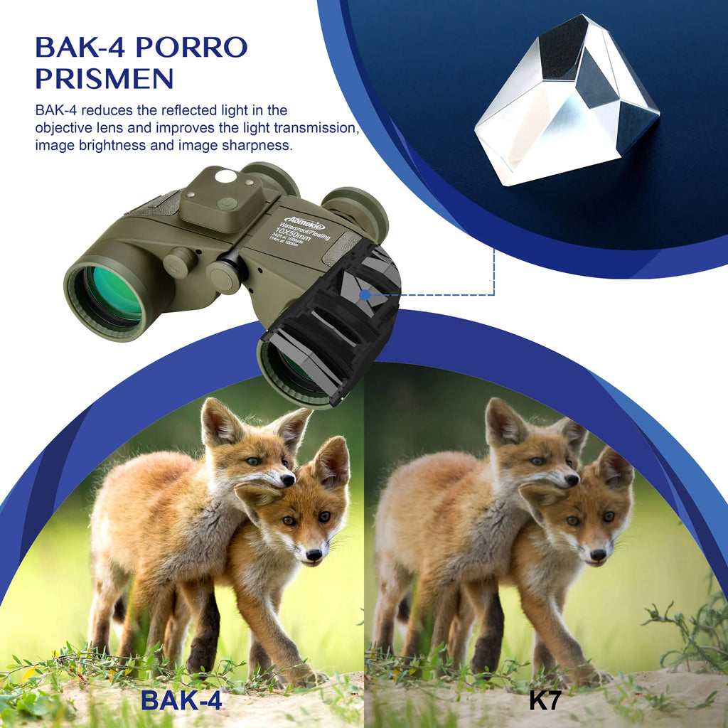 10X50 HD Marine Binoculars with Rangefinder Compass BAK4 Prism 50mm FMC Lens Waterproof for Outdoor Hunting Boating Camping Shopifynow