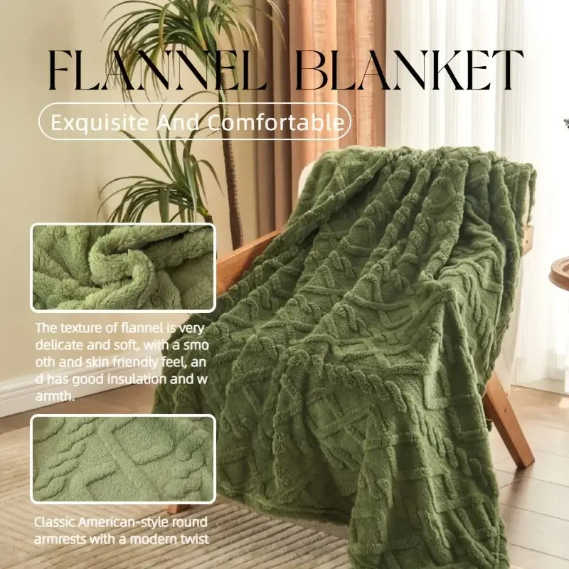 ltra-Soft 3D Plush 1pc Luxurious Fleece Blanket - Dense Weave for Exceptional Warmth, Cozy Flannel Throw Shopifynow