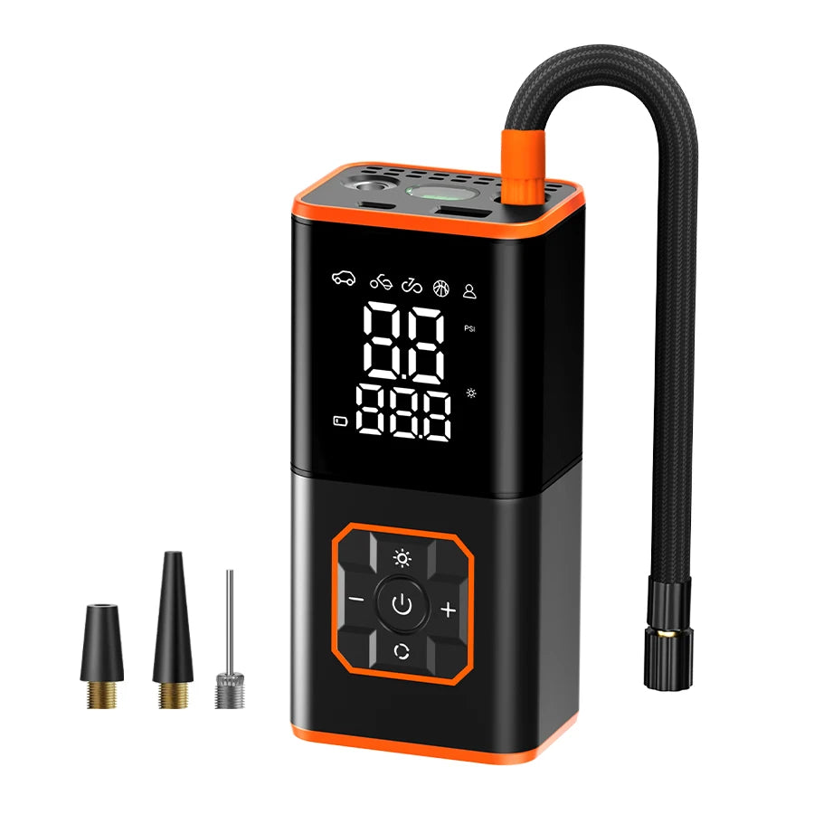 Digital Display Portable Tire Inzzator, USB Rechargeable Air Compressor for Car Bike Motorcycle Tires, Balls, Inflatable Toys Shopifynow