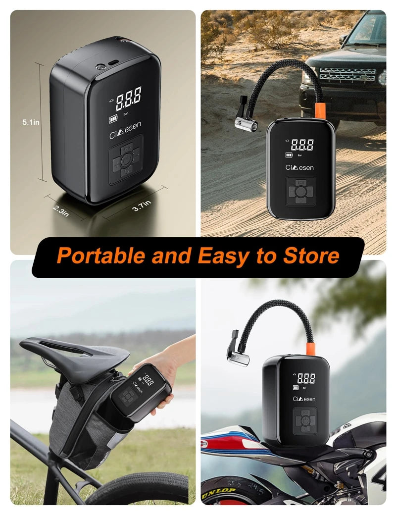 1pc Car Wireless Air Pump 150PSI Portable Electric Tire Inflation For Car Bicycle Motorcycle Air Compressor Inflator US Shipping
