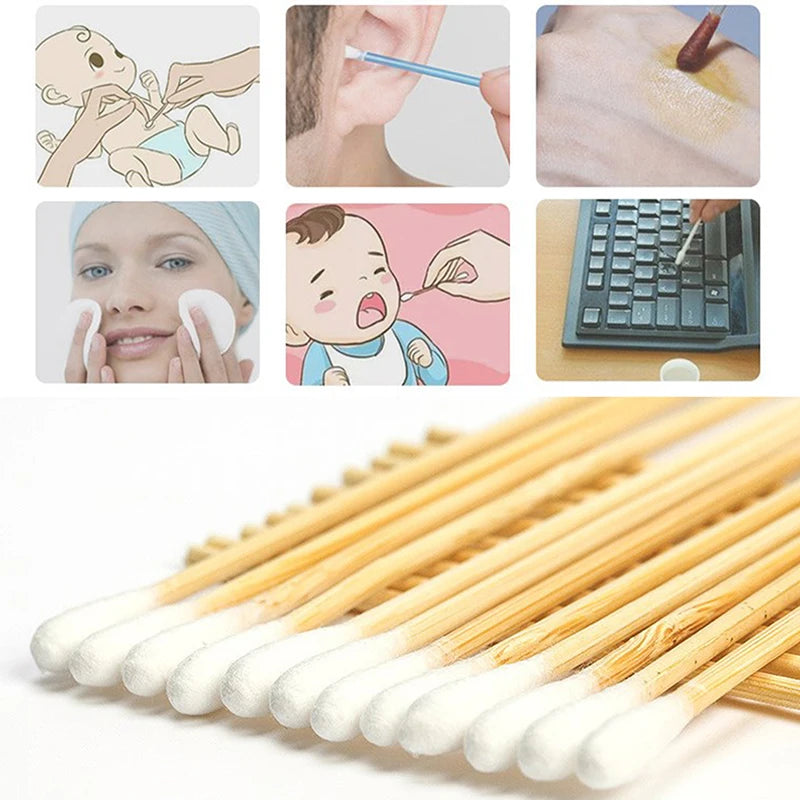 Disposable Sterile Medical Supplies Cotton Swabs Single Head Wound Sterilization Cleaning Wooden Long Cotton Swabs Stick Shopifynow