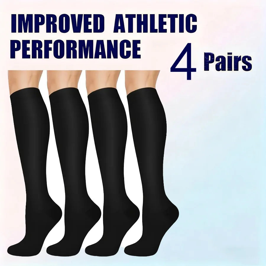 4 pairs compression socks for men and women for running, cycling, yoga, and travel mid-calf socks Shopifynow