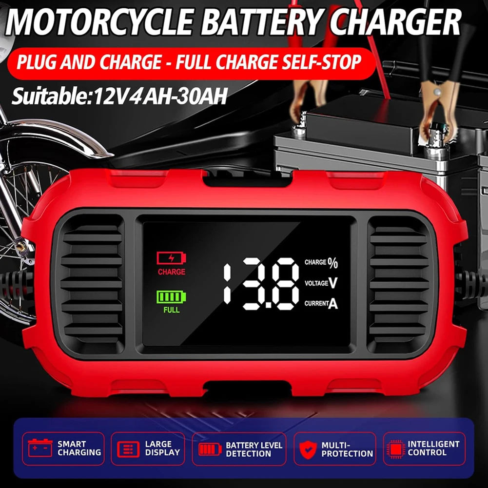12V 2A Motorcycle Battery Charger Smart Battery Charging Tool Car Motorcycle Lead Acid Battery Charger for Car Truck Battery
