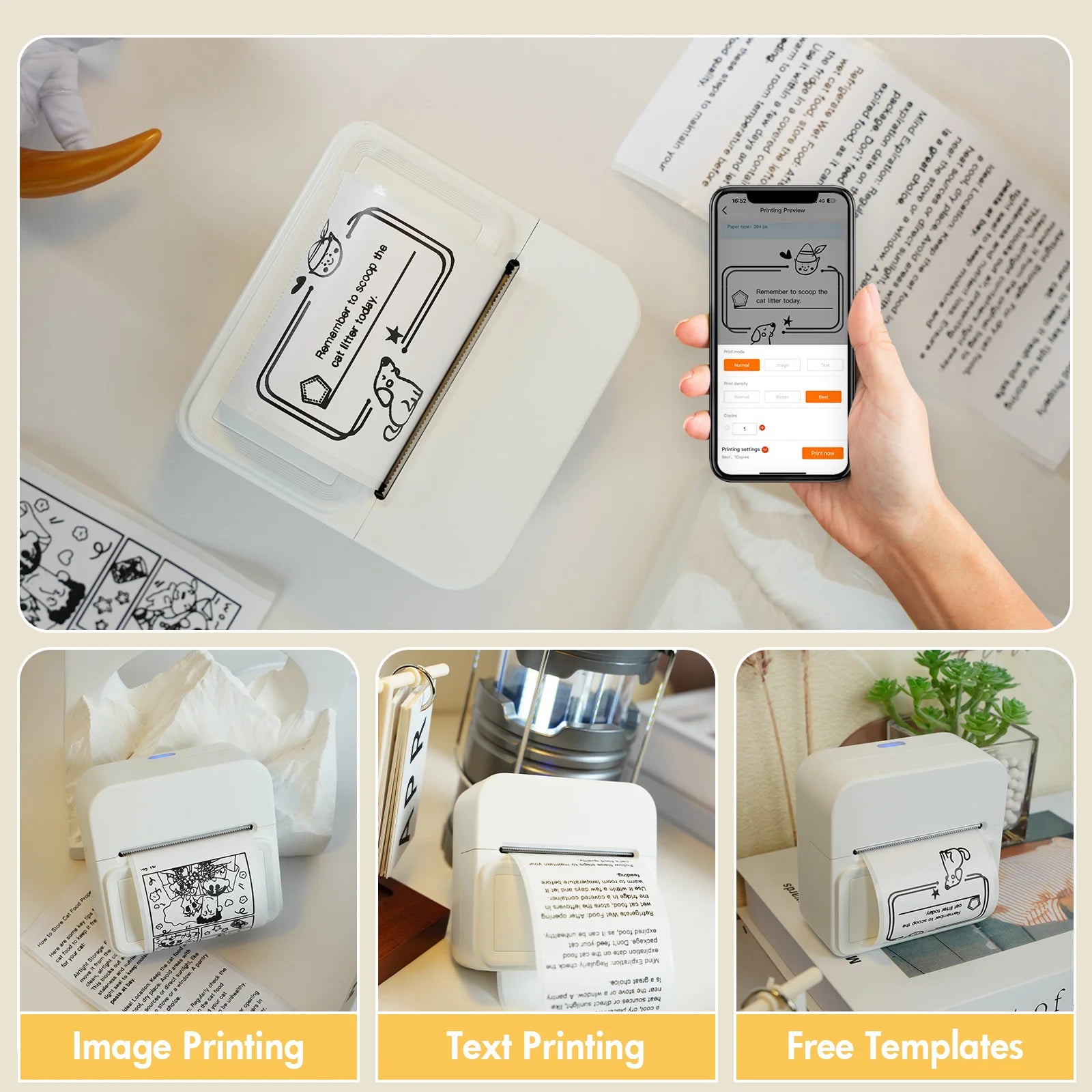 Inkless Thermal Label Printer Portable Bluetooth Pocket Label Maker Home Study with 1roll Stickable Label Paper PC Android IOS Shopifynow