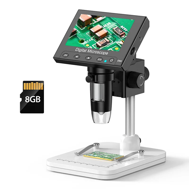 Hayve DM4 Digital Microscope with 4.3 inch IPS Screen 1000X Coin Microscope with 8 LEDs, Compatible with Windows 8GB including Shopifynow